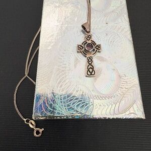 Sterling Silver Celtic Cross Pendant Necklace